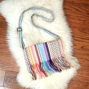World Market Printed Tassel Fabric Purse